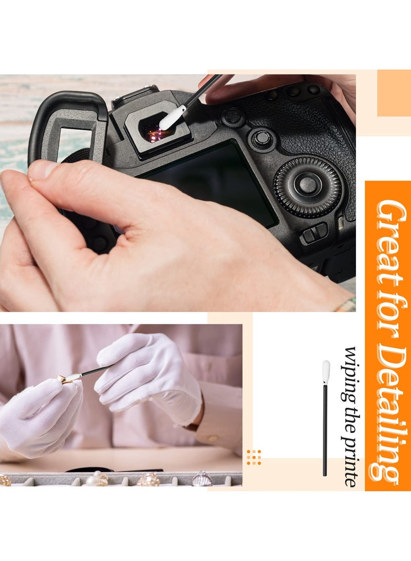 100 Pcs Foam Swabs, Lint-Free Cleaning Swabs, 4.56 Inch Foam Tip Cleaning Stick, Lab Sponge Swabs for Cleaning Inkjet Printer, Camera, Optical Lens, Optical Equipment, and Electronics