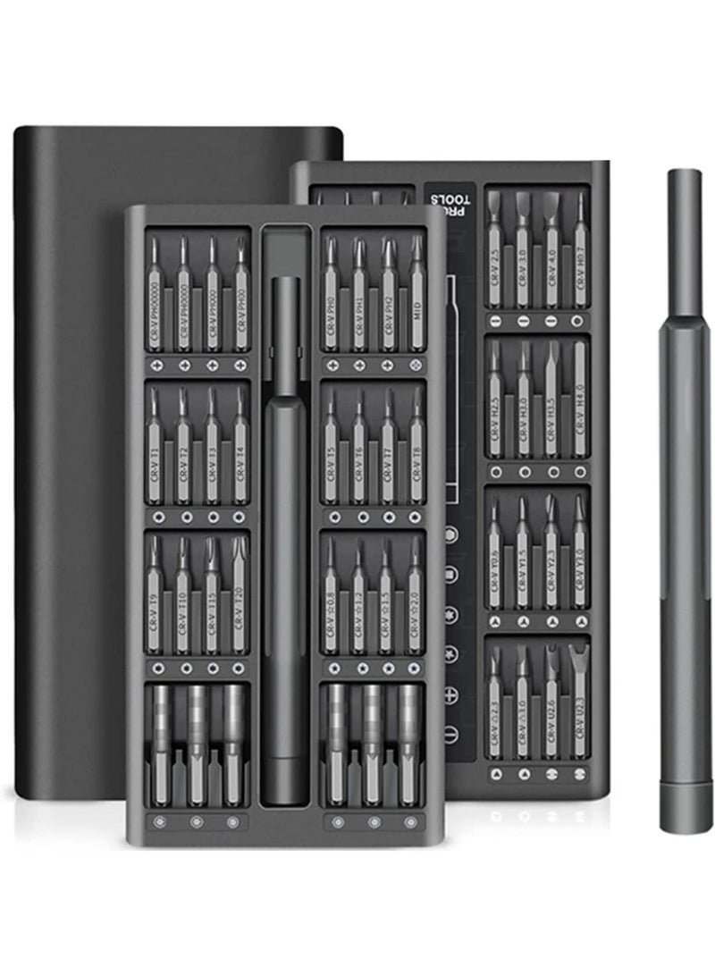 Precision Screwdriver Set 63 In 1 Magnetic Driver Bits Small Mini Pocket Screwdriver Tool Band Aluminum Case Repair Kit For Electronics Smartphone Watch Glasses