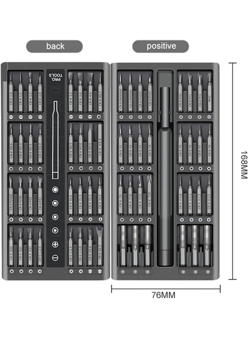 Precision Screwdriver Set 63 In 1 Magnetic Driver Bits Small Mini Pocket Screwdriver Tool Band Aluminum Case Repair Kit For Electronics Smartphone Watch Glasses