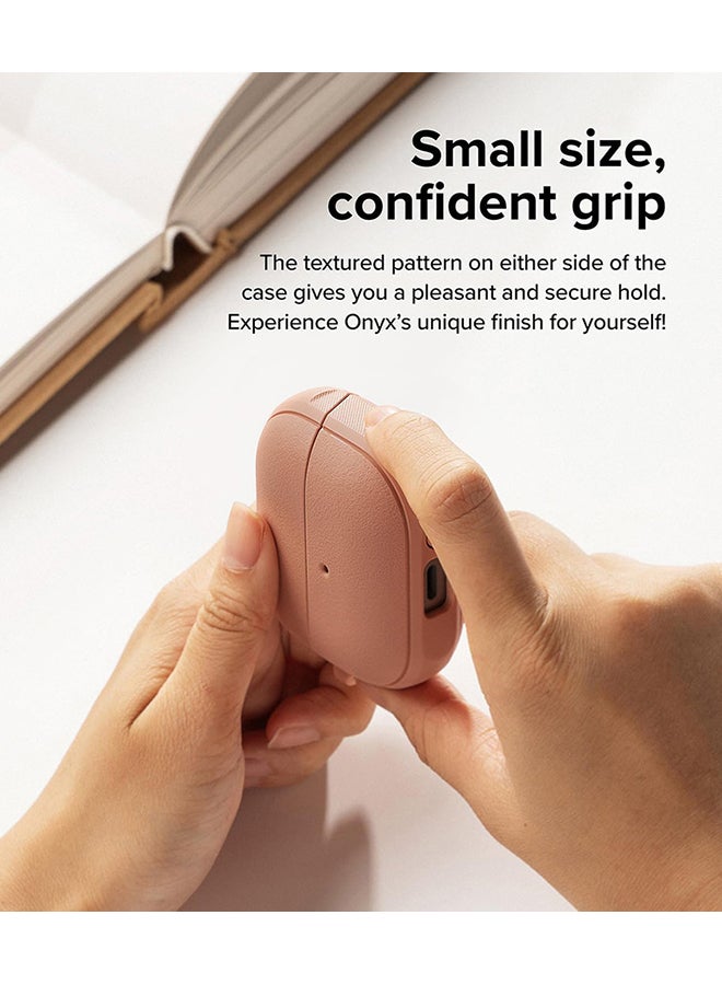 Onyx Magnetic for Samsung Galaxy Buds 3 Pro/3 Case, Shockproof TPU Non-Slip Texture Cover with Keychain Carabiner Constant Coral