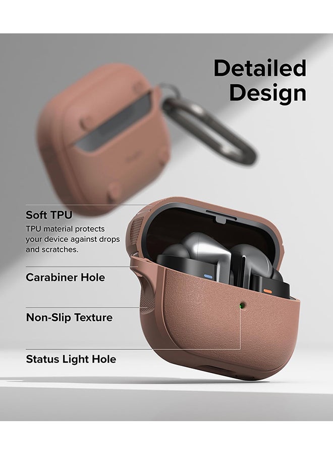 Onyx Magnetic for Samsung Galaxy Buds 3 Pro/3 Case, Shockproof TPU Non-Slip Texture Cover with Keychain Carabiner Constant Coral