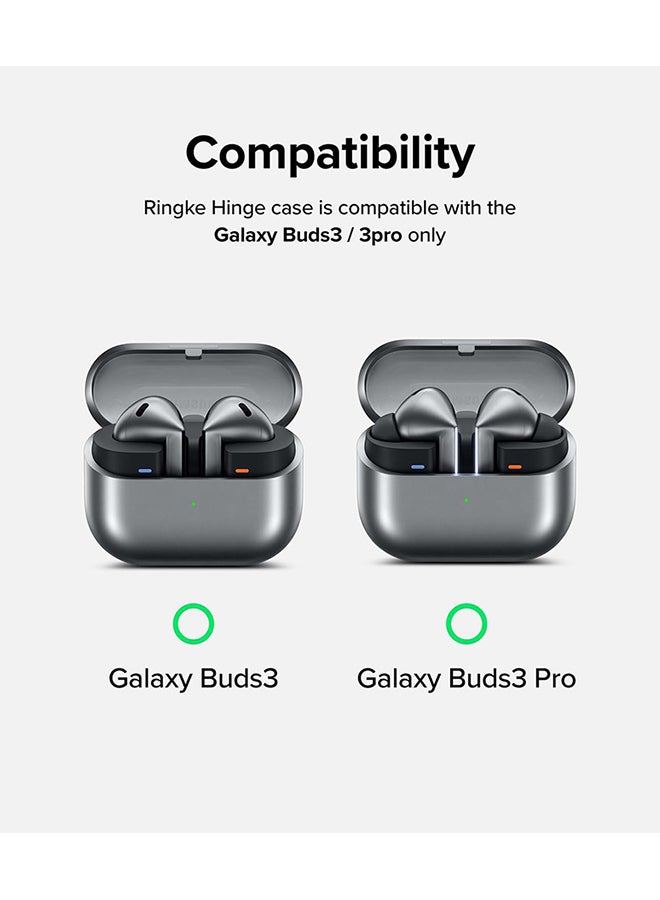 Onyx Magnetic for Samsung Galaxy Buds 3 Pro/3 Case, Shockproof TPU Non-Slip Texture Cover with Keychain Carabiner Black