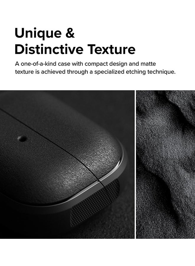 Onyx Magnetic for Samsung Galaxy Buds 3 Pro/3 Case, Shockproof TPU Non-Slip Texture Cover with Keychain Carabiner Black