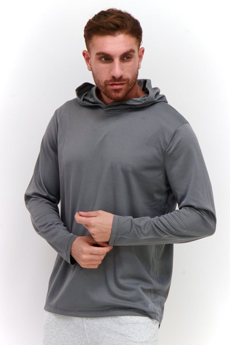 Men Sportswear Fit Hooded Training Sweatshirt, Grey