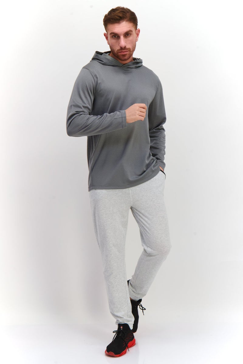 Men Sportswear Fit Hooded Training Sweatshirt, Grey