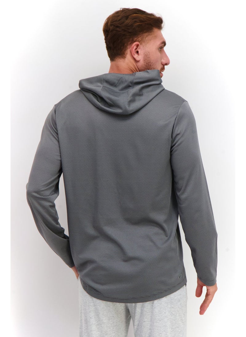 Men Sportswear Fit Hooded Training Sweatshirt, Grey