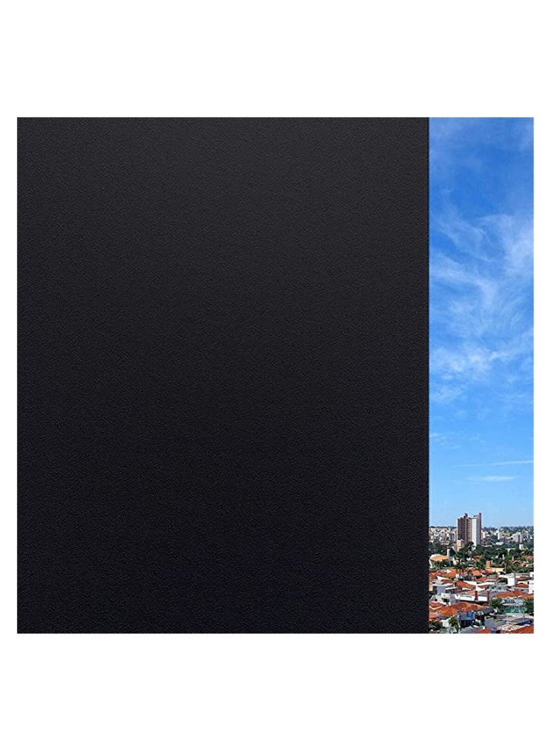 Privacy Window Sticker Black, Frosted Glass Sticker Privacy Vinyl Blinds Decorative Opaque Static Cling Anti-UV Light Blocking