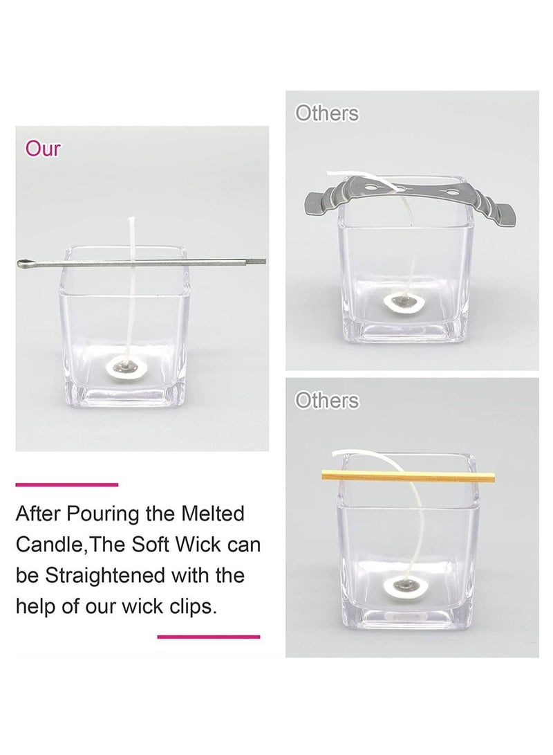 Candel Wick Holders, 4.7 Inch Wick Holders for Candle Making, 20 Pcs Metal Wick Centering Tool