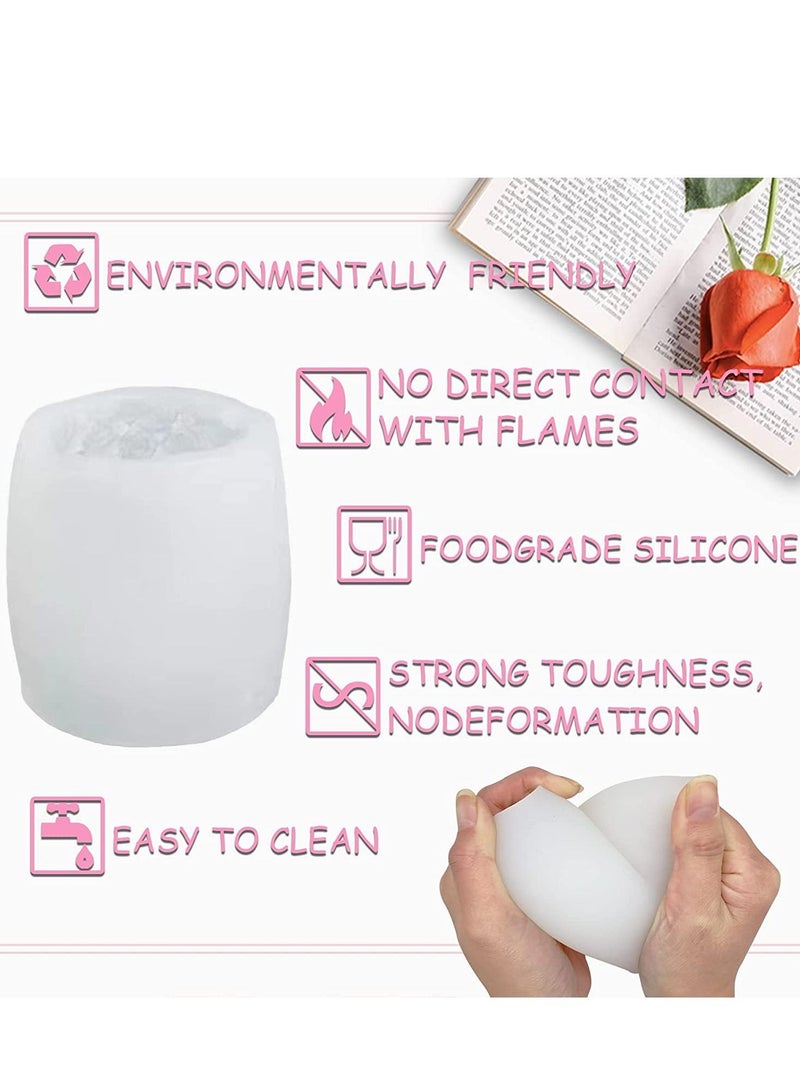 Candle Molds Silicone- Rose Flower 3D Love Silicone Column Mould Valentine's Day Resin Casting Mold for DIY Making Homemade Soap Polymer Clay Craft Plaster