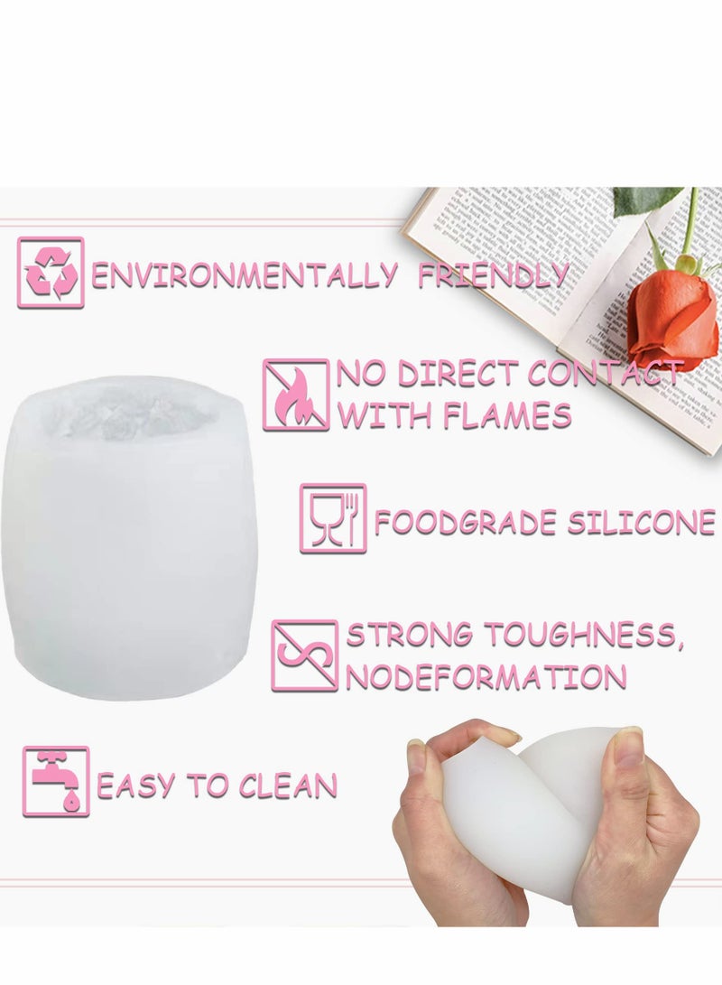 Candle Molds Silicone- Rose Flower Candle Molds 3D Love Silicone Column Mould  Resin Casting Mold for DIY Candle Making Homemade Soap Polymer Clay Craft Plaster