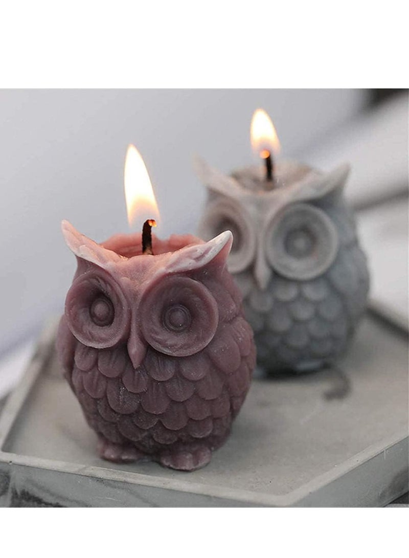 3D Owl Silicone Candle Moulds Soap Making Mould Cake Decorating Fondant Chocolate Candy Baking Animal Shape for Wedding Baby Shower Birthday Gift Party Decoration Homemade Sugarcraft