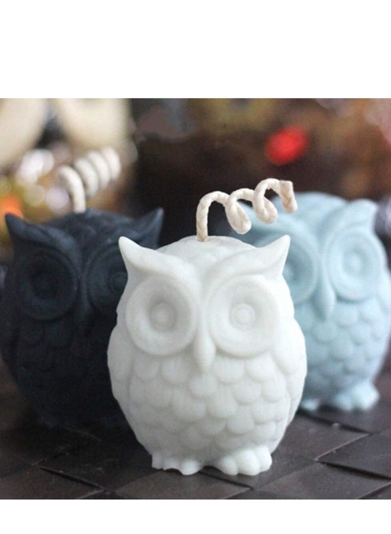 3D Owl Silicone Candle Moulds Soap Making Mould Cake Decorating Fondant Chocolate Candy Baking Animal Shape for Wedding Baby Shower Birthday Gift Party Decoration Homemade Sugarcraft