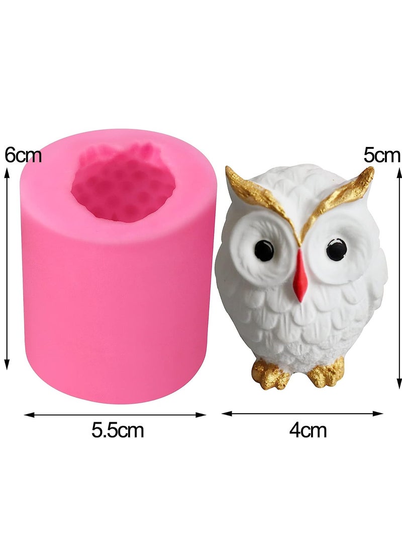 3D Owl Silicone Candle Moulds Soap Making Mould Cake Decorating Fondant Chocolate Candy Baking Animal Shape for Wedding Baby Shower Birthday Gift Party Decoration Homemade Sugarcraft