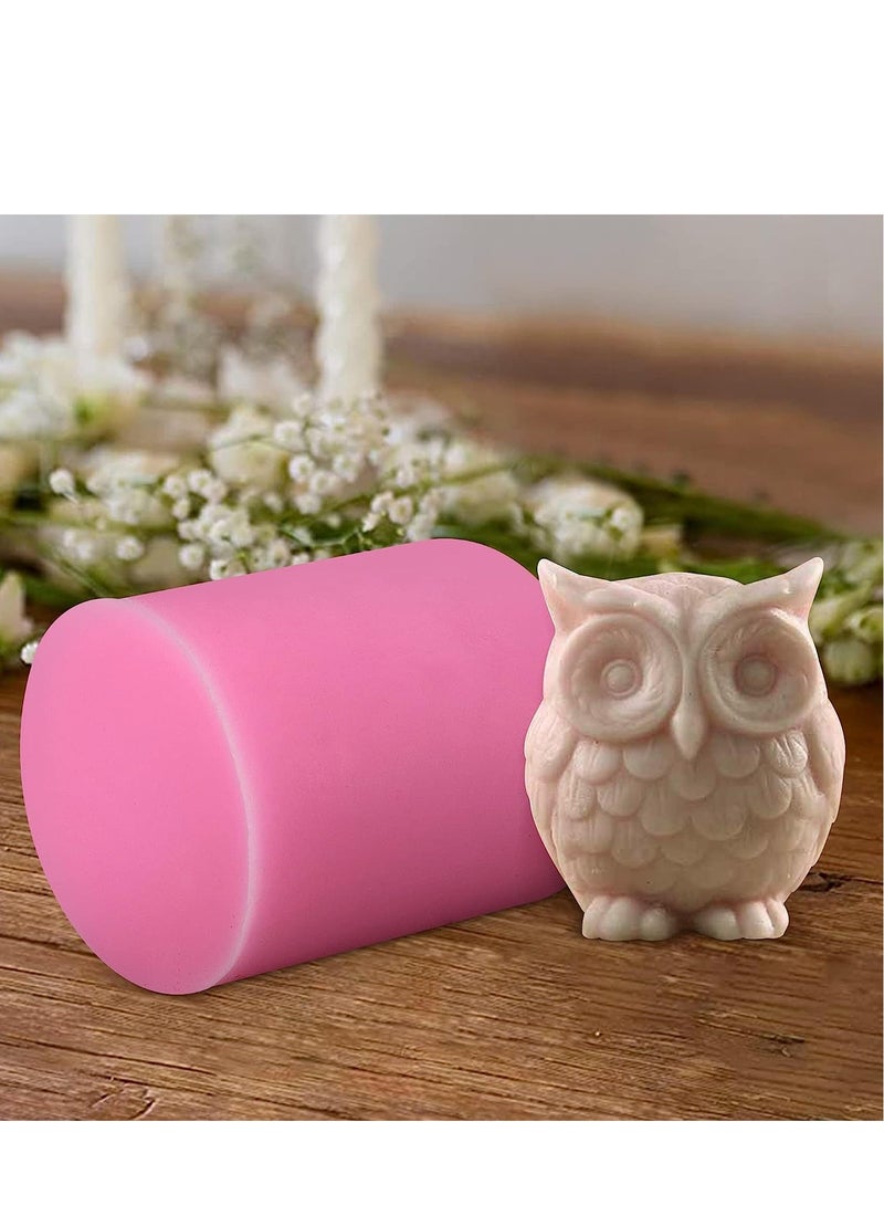 3D Owl Silicone Candle Moulds Soap Making Mould Cake Decorating Fondant Chocolate Candy Baking Animal Shape for Wedding Baby Shower Birthday Gift Party Decoration Homemade Sugarcraft