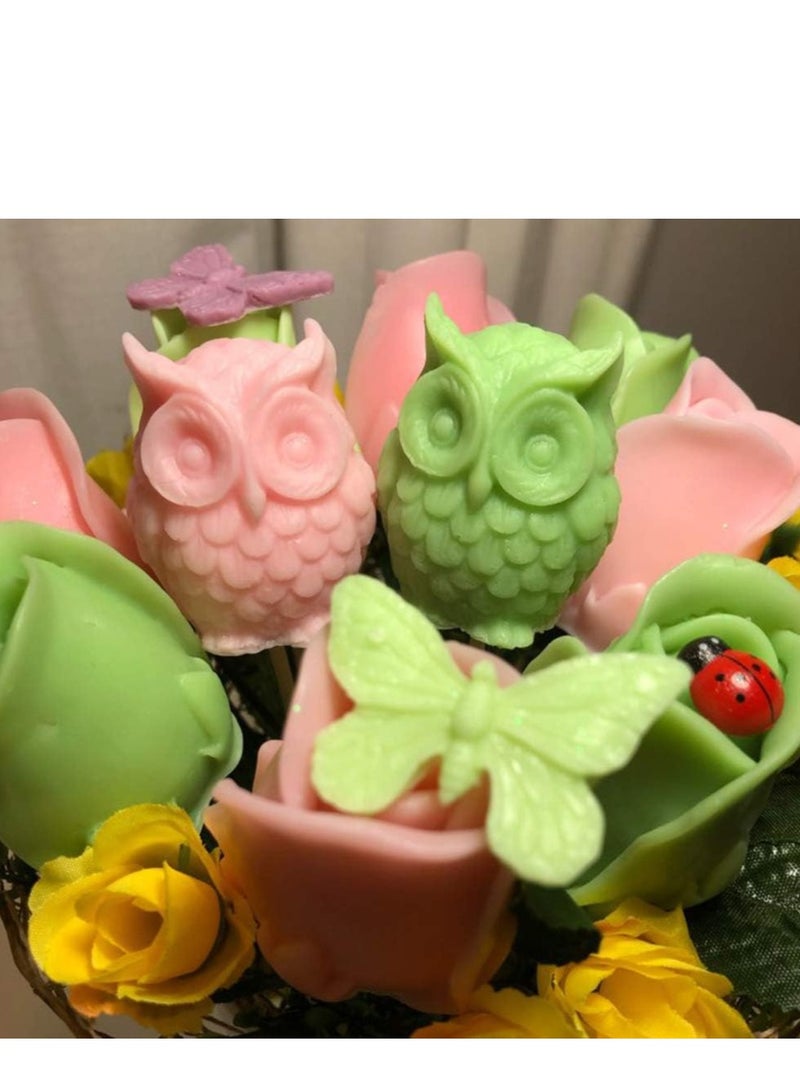 3D Owl Silicone Candle Moulds Soap Making Mould Cake Decorating Fondant Chocolate Candy Baking Animal Shape for Wedding Baby Shower Birthday Gift Party Decoration Homemade Sugarcraft