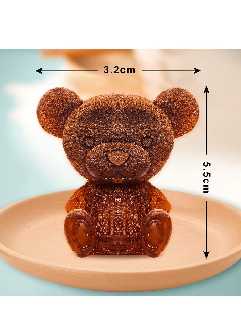 Silicone Mold, 2Pcs 3D Teddy Bear Soap Candle Ice Cube for Coffee, Milk, Tea, Candy Gummy Fondant, Cake Baking, Cupcake Topper Decoration (2 Sizes)