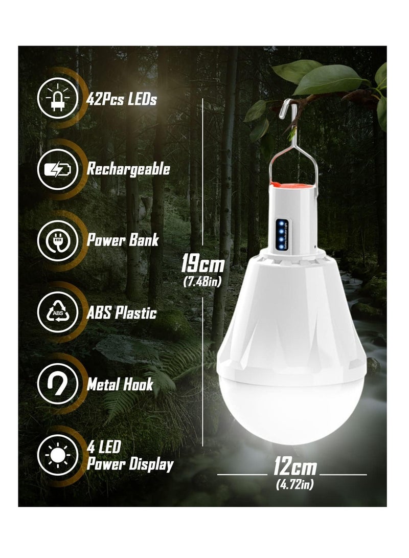 8000mAh Rechargeable Camping Lights for Tents - 5000 Lumens, 60W LED Lantern with Power Display, 5 Light Modes, Waterproof, Portable for Outdoor Fishing, Hiking, Emergency