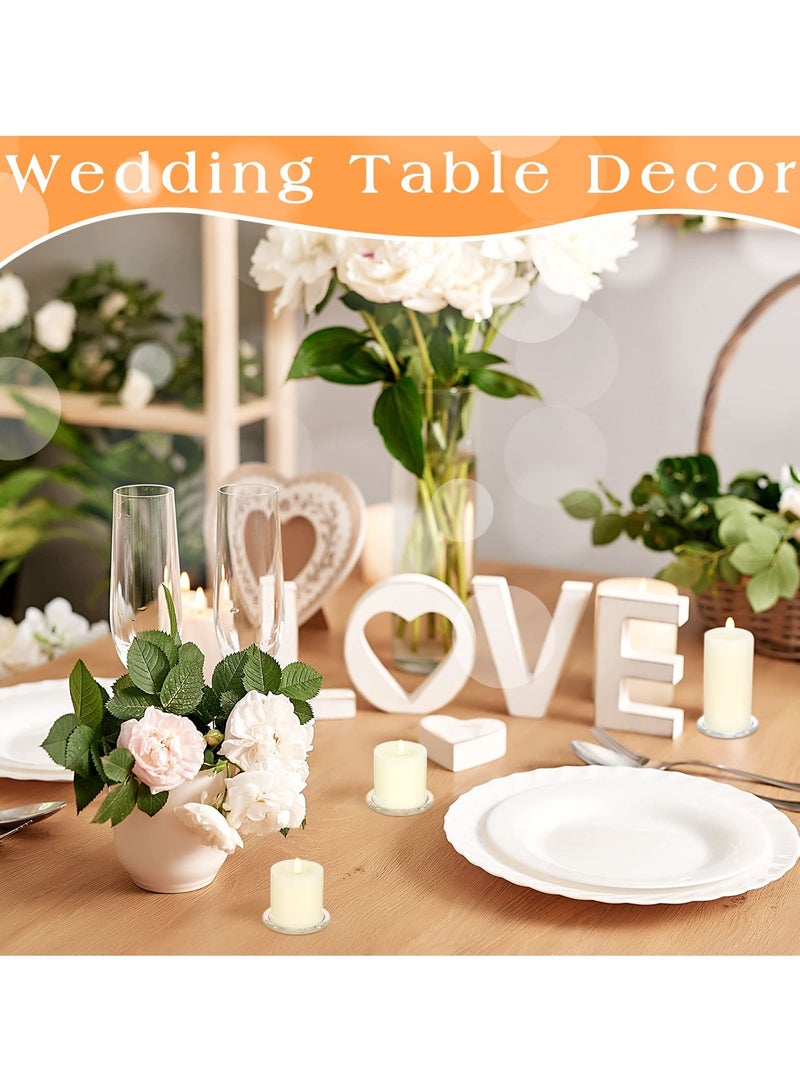 12 Pcs Clear Glass Candle Plates, 10 CM Round Pillar Candle Holder Trays, Small Flat Candlestick Plates for Dining Table Centerpiece, Wedding, Spa, Home Party Decoration