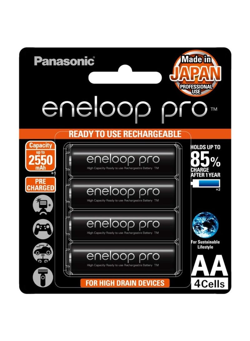 Eneloop Pro 4-Cells 2550mAh AA Rechargeable Batteries
