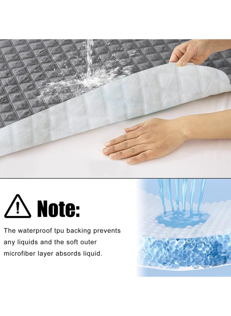 100% Waterproof Mattress Pad Protector,Breathable Quilted Mattress Cover,Breathable Mattress Protector,Soft Breathable Mattress Pad Cover,Dust Proof Mattress Protector (Grey)