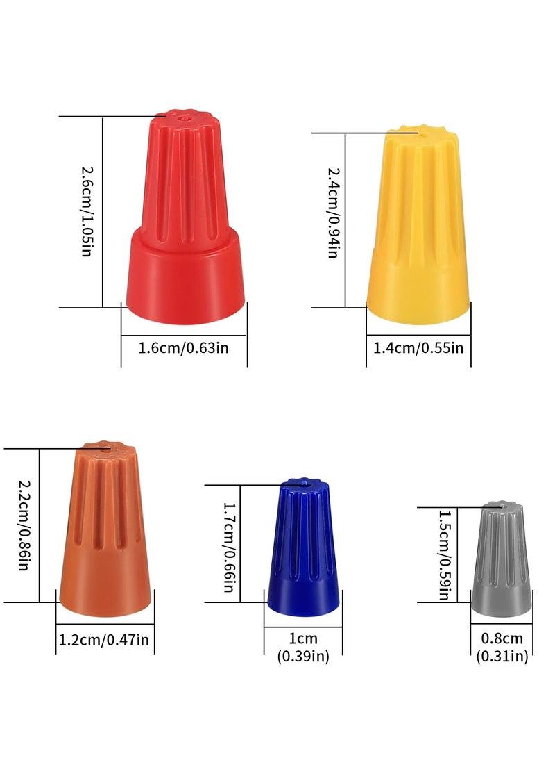 Electrical Wire Connectors, Screw Terminals Wire Caps, Twist Nuts Caps, Spring Insert Wire Nuts Connectors, Cable Connectors, Electrical Cap Cable Quick Connection Terminals (102 Pcs)