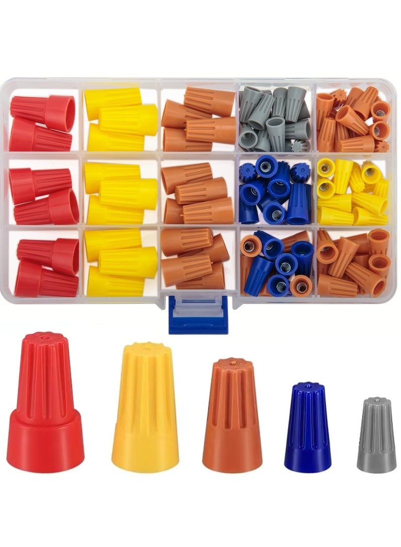 Electrical Wire Connectors, Screw Terminals Wire Caps, Twist Nuts Caps, Spring Insert Wire Nuts Connectors, Cable Connectors, Electrical Cap Cable Quick Connection Terminals (102 Pcs)