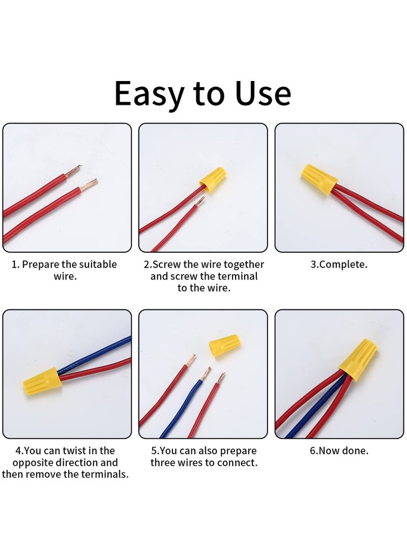 Electrical Wire Connectors, Screw Terminals Wire Caps, Twist Nuts Caps, Spring Insert Wire Nuts Connectors, Cable Connectors, Electrical Cap Cable Quick Connection Terminals (102 Pcs)