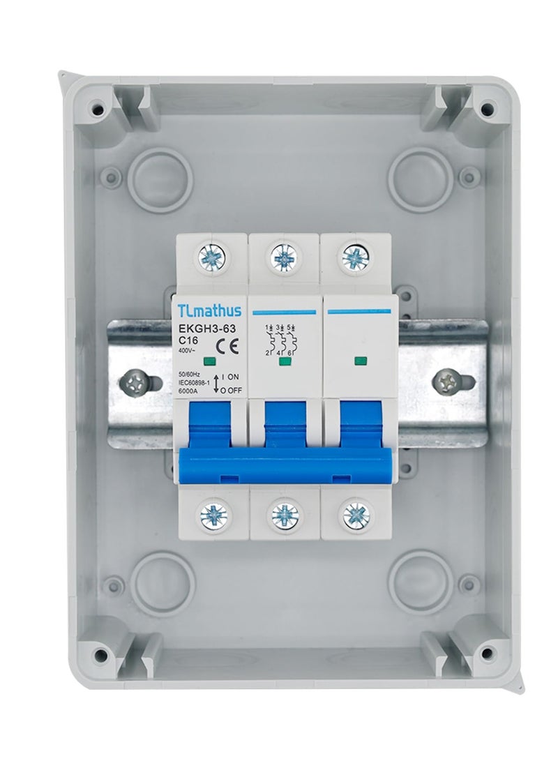 Waterproof Circuit Breaker Distribution Box with Rail, Outdoor Power Distribution Protection Box, Suitable for Miniature Circuit Breakers