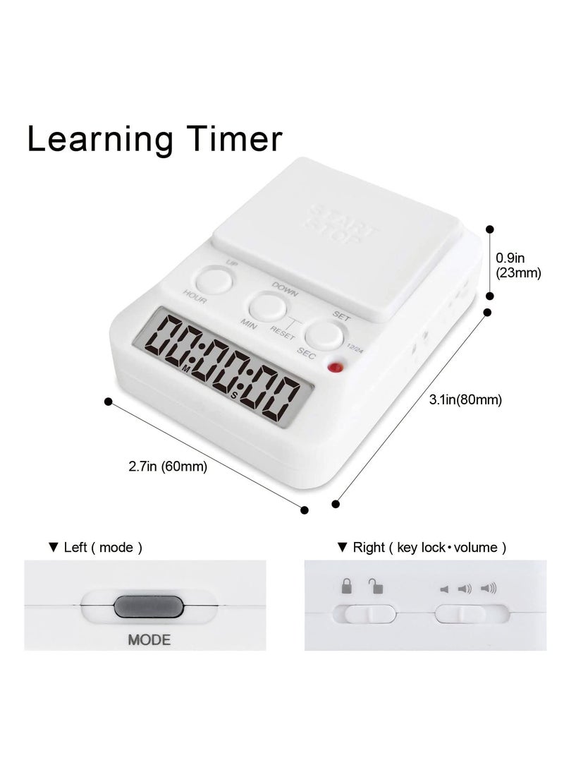 Learning Digital Timer, Large Button, Count Function, Loud Alarm, for Studying Cooking Sports Games Office