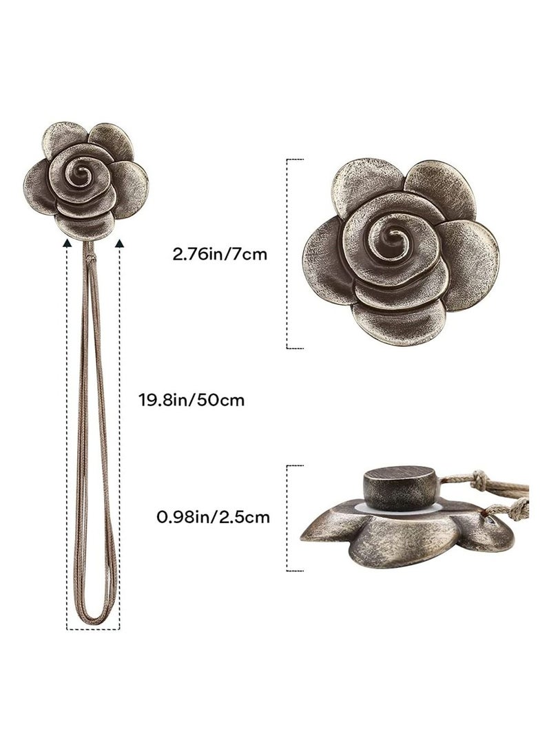 Curtain Ties Magnetic 2 Pack Resin Flower Curtain Tiebacks Vintage Curtain Drapery Holdbacks