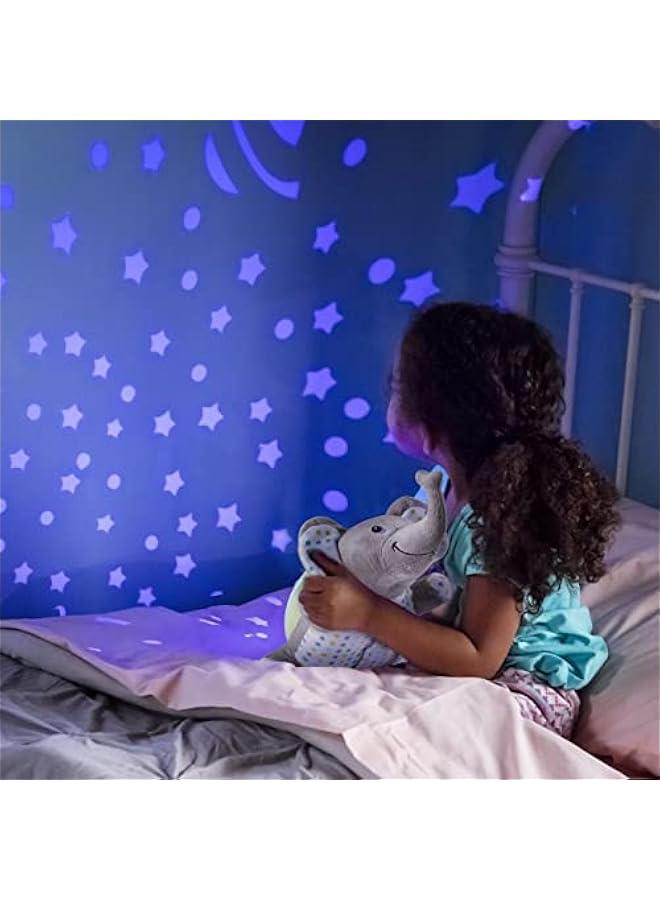 Slumber Buddies Soother (Grey/Green Elephant) – Projector Night Light For Kids With Calming Songs And Sounds