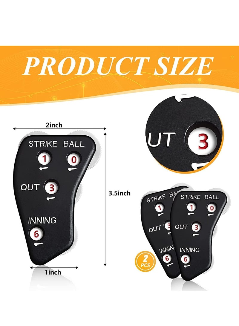 4 Wheel Umpire Indicator Umpire Clicker Umpire Gear Baseball Clicker Outs Innings Balls and Strike Clicker for Softball Practical Baseball Counter Clicker for Scorekeeper Recording Outs Innings 2 Pcs