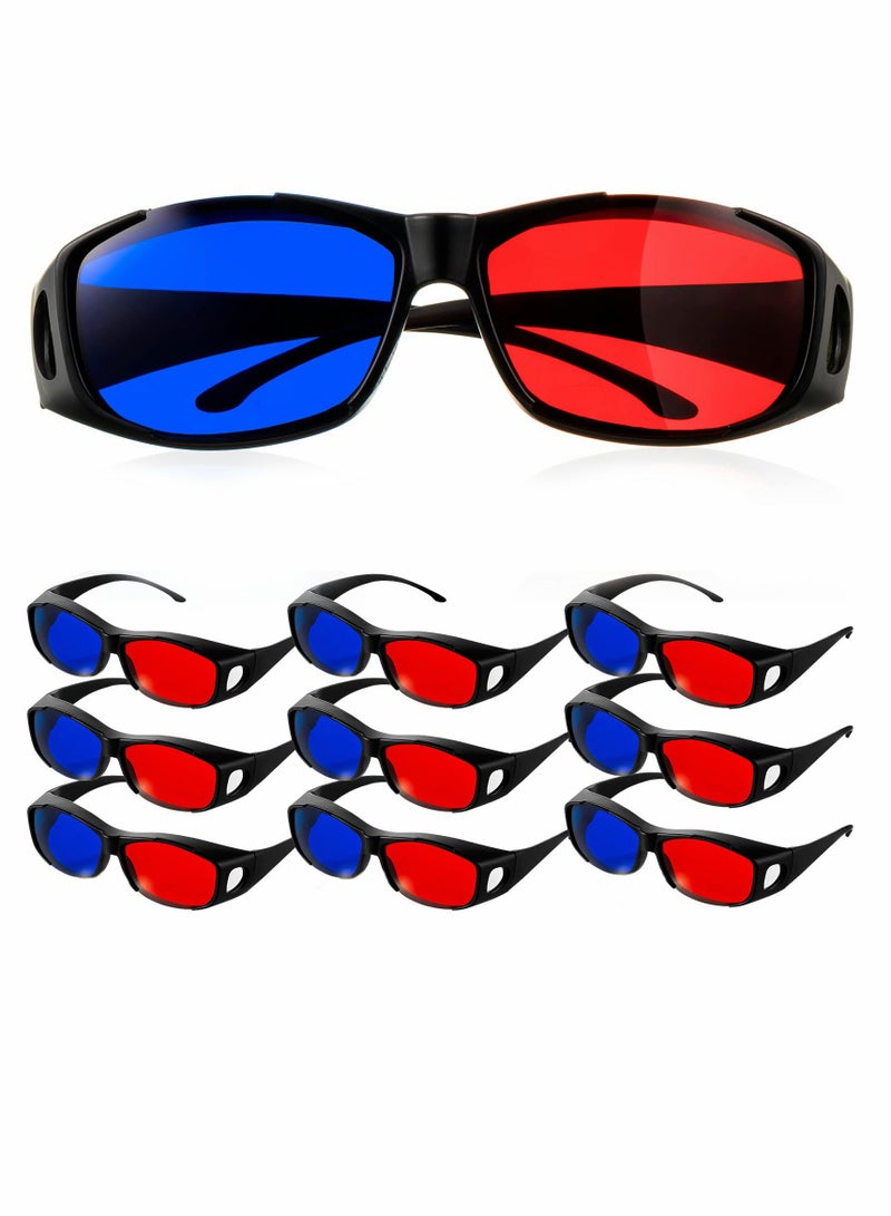 3D Glasses, 3D Movie Game Glasses Red Blue 3D Style Glasses for 3D Game Home Theater Simple Design Viewing Glasses Anaglyph Projector Glasses （10 Pieces ）