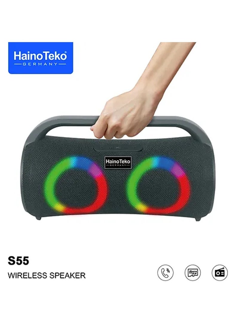 Haino Teko Germany  S55  Portable Wireless Bluetooth Speaker Black