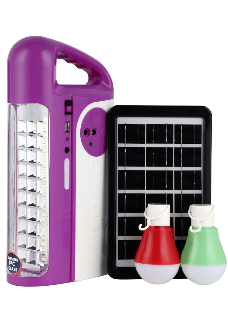 Rechargeable LED Lantern with LED Bulb and Solar Panel | Automatic Lighting | USB Mobile Charging | 100 Hours Working| Solar Input| Power Bank Function | Strong and Portable Design