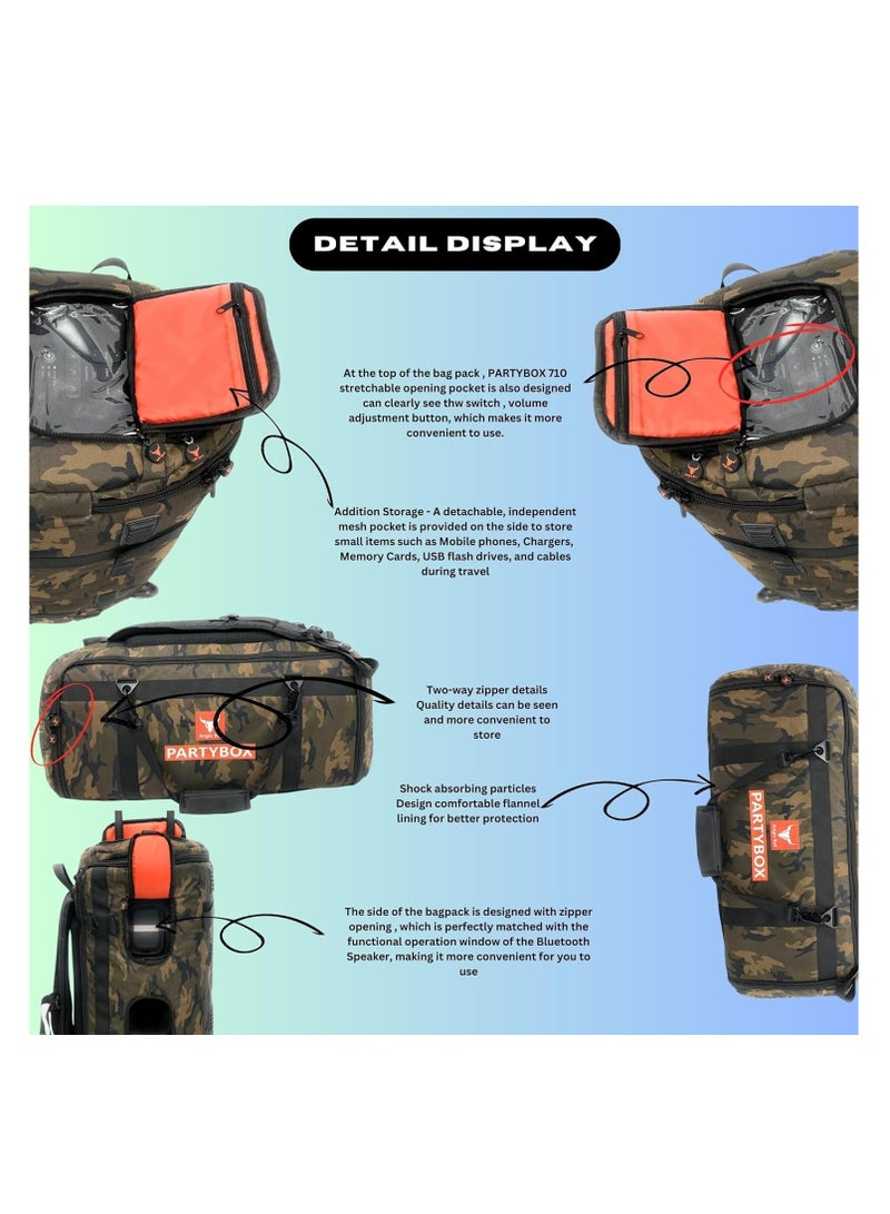 Speaker Bag Travel Safety Storage Case Handy Bag for JBL Party Box 710 - AD