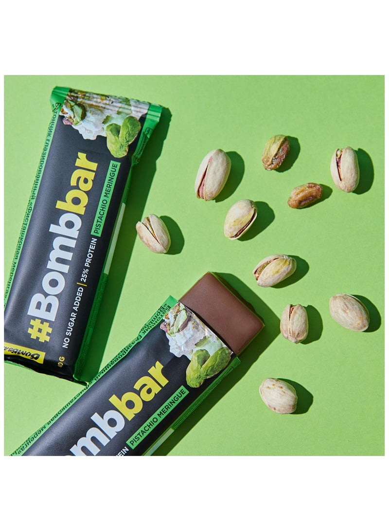 Chocolate Covered Protein Bar with Pistachio Meringue No Sugar Added 12x40g