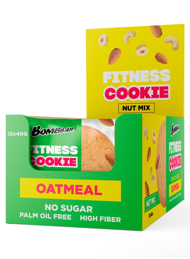 Oatmeal Fitness Cookie Nut Mix Flavor High Fiber 12x40g