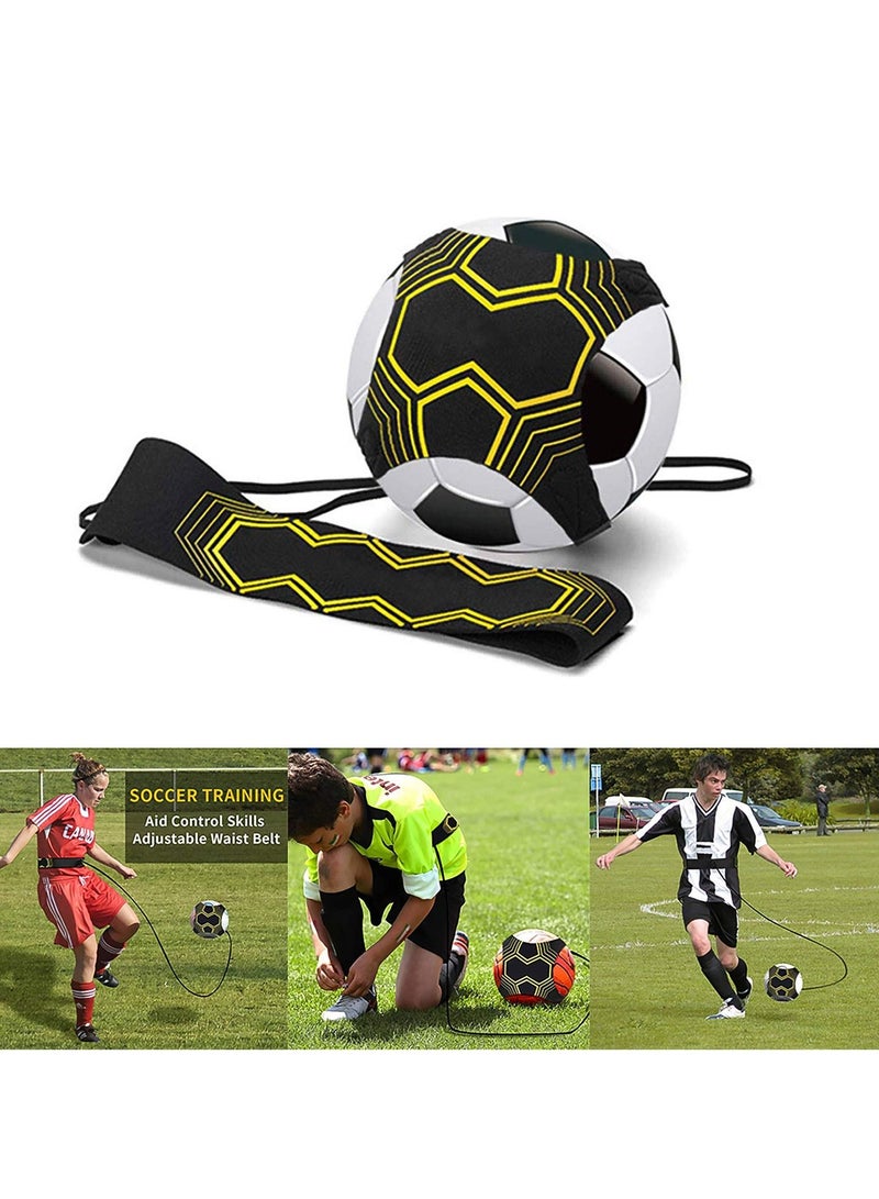 Football Kick Trainer Training Equipment Soccer Aid Skills Improvement Solo Practice for Kids Adults Hands Free Universal Fits All Size Footballs