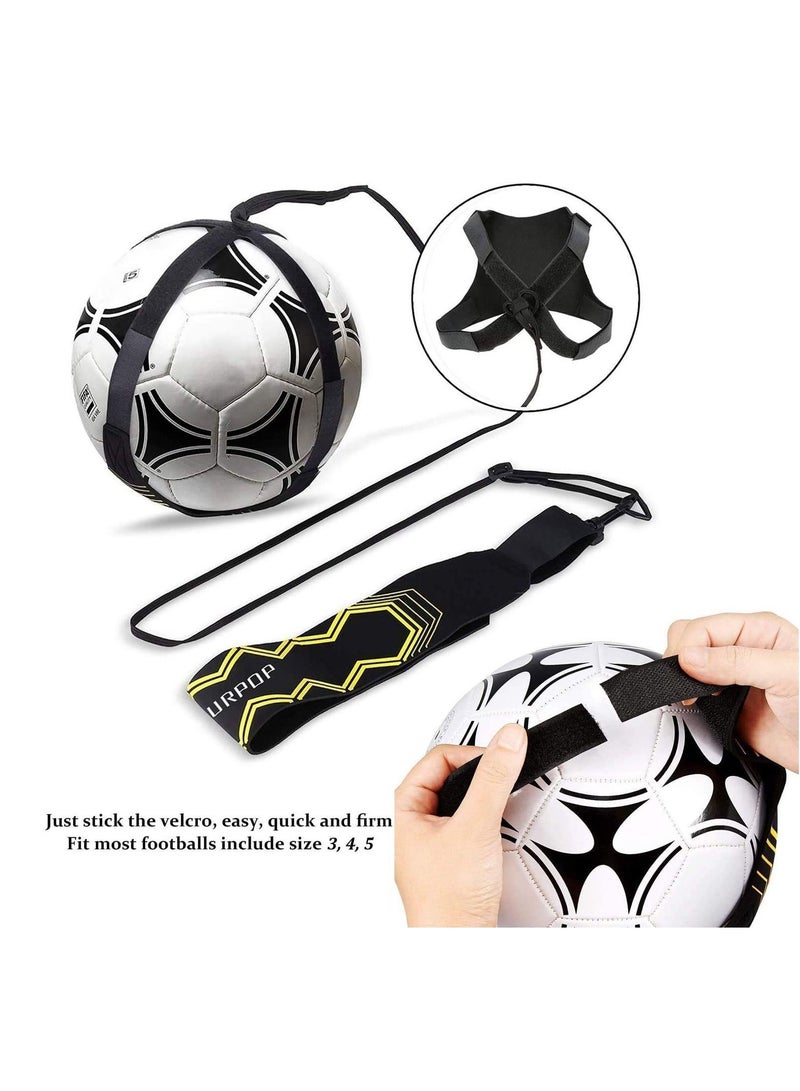 Football Kick Trainer Training Equipment Soccer Aid Skills Improvement Solo Practice for Kids Adults Hands Free Universal Fits All Size Footballs