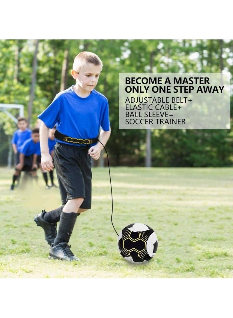 Football Kick Trainer Training Equipment Soccer Aid Skills Improvement Solo Practice for Kids Adults Hands Free Universal Fits All Size Footballs