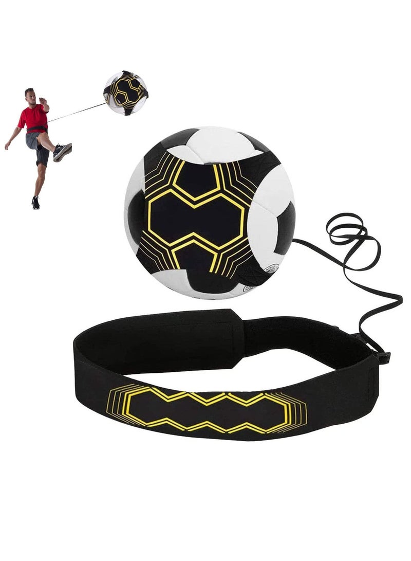 Football Kick Trainer Training Equipment Soccer Aid Skills Improvement Solo Practice for Kids Adults Hands Free Universal Fits All Size Footballs