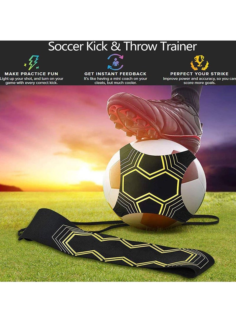 Football Kick Trainer Training Equipment Soccer Aid Skills Improvement Solo Practice for Kids Adults Hands Free Universal Fits All Size Footballs