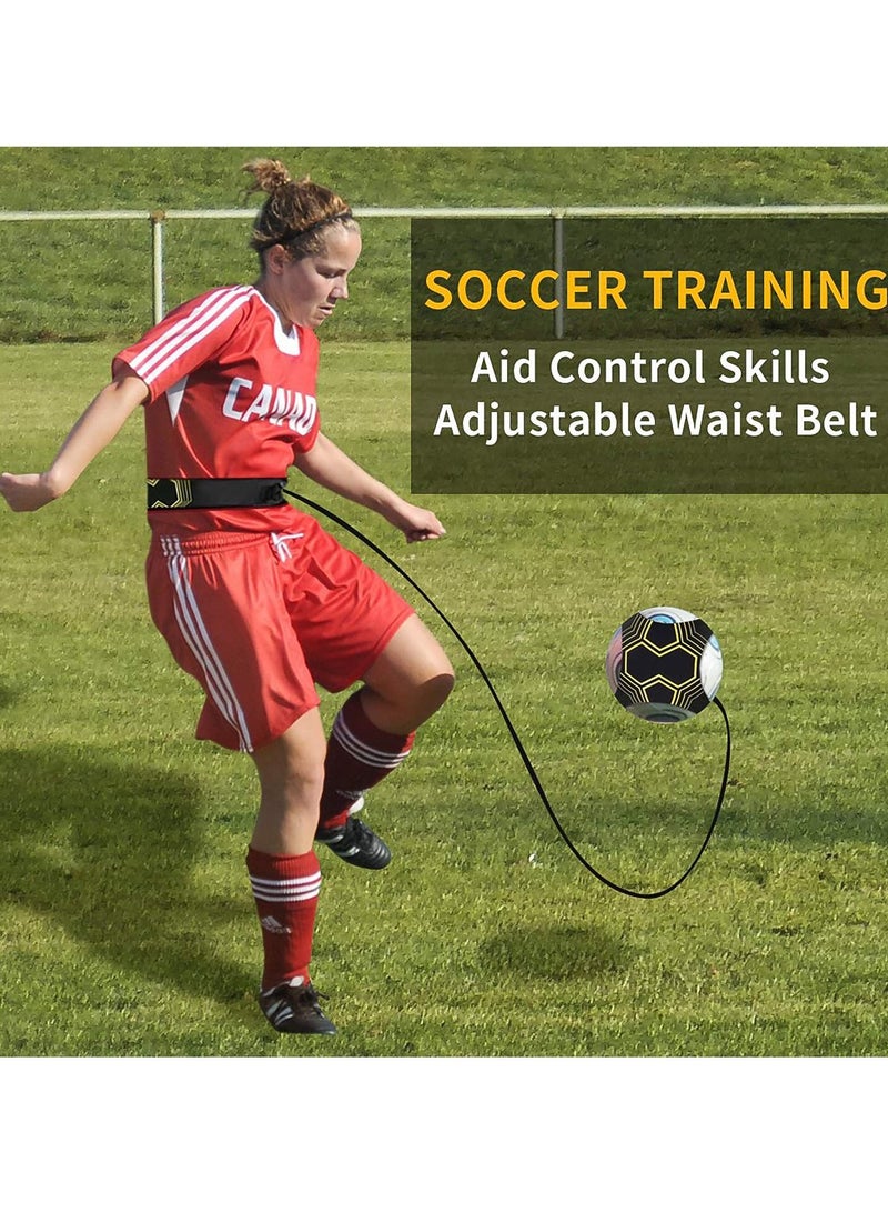 Football Kick Trainer Training Equipment Soccer Aid Skills Improvement Solo Practice for Kids Adults Hands Free Universal Fits All Size Footballs