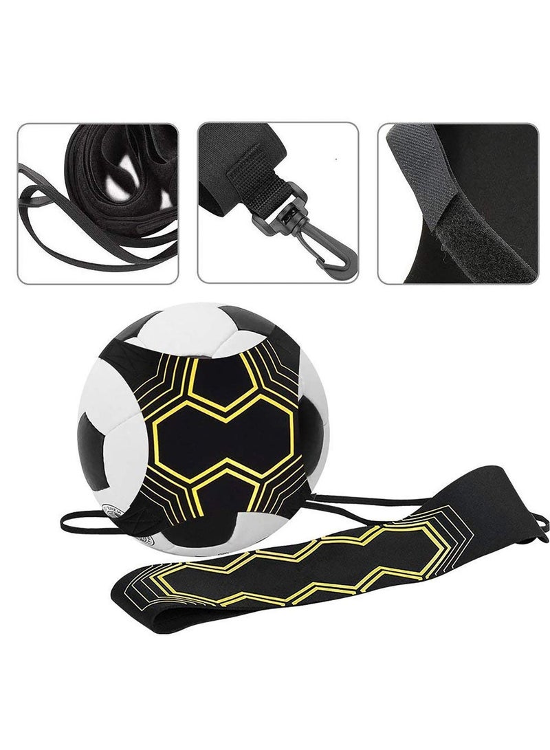 Football Kick Trainer Training Equipment Soccer Aid Skills Improvement Solo Practice for Kids Adults Hands Free Universal Fits All Size Footballs