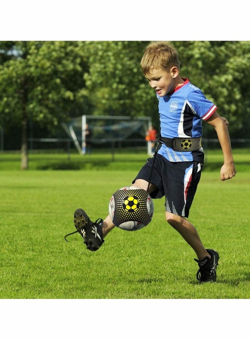 Football Kick Trainer Football Training Equipment Soccer Training Aid Football Skills Improvement Solo Practice for Kids Adults Hands Free Universal Fits All Size Footballs