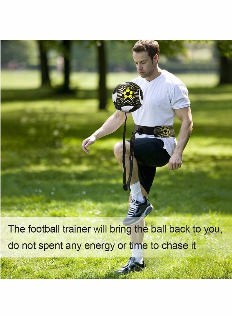Football Kick Trainer Football Training Equipment Soccer Training Aid Football Skills Improvement Solo Practice for Kids Adults Hands Free Universal Fits All Size Footballs