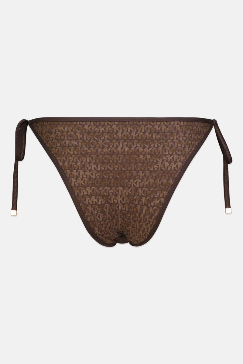 Women Brand Logo Bikini Bottom, Dark Brown