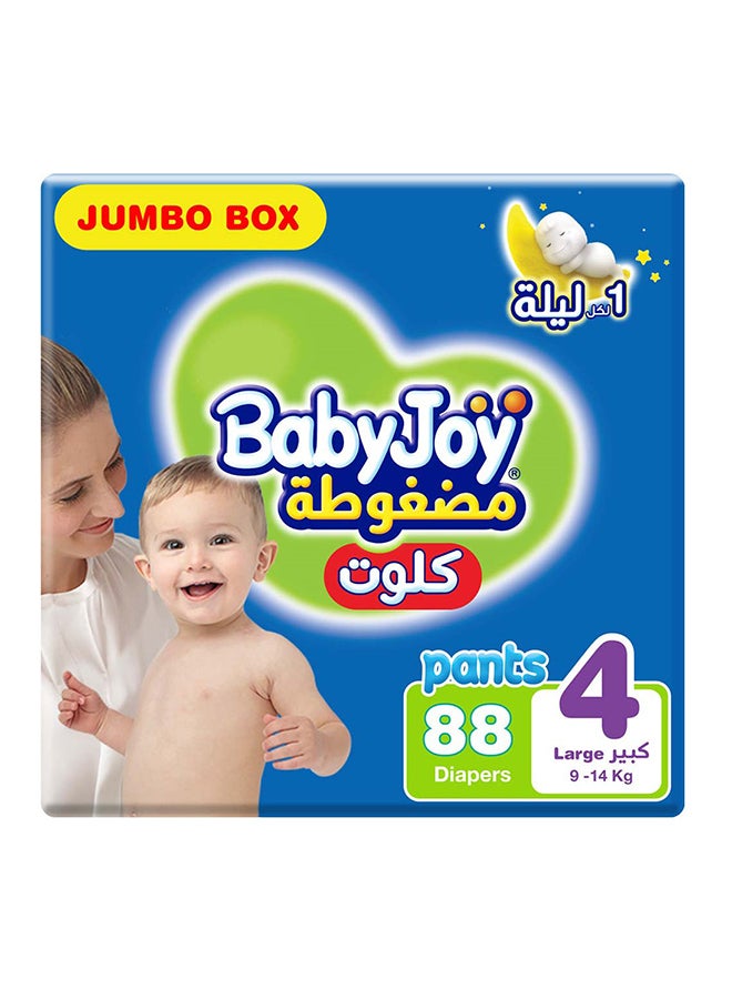 Cullote Pants Diaper, Size 4, Large, 9-14Kg, Jumbo Box 88 Diapers