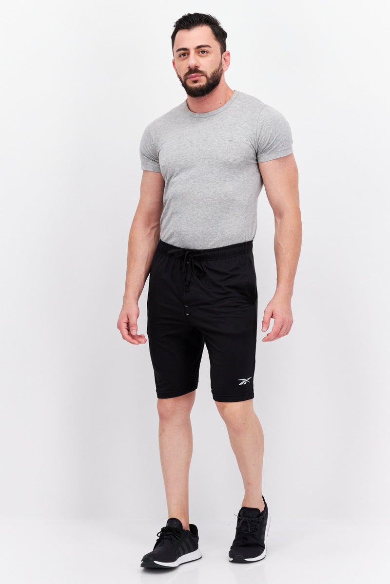 Men Sportswear Fit Brand Logo Training Short, Black